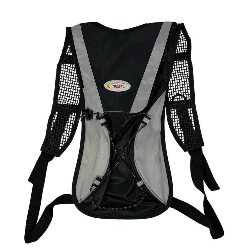 Sport Force Hydration Hiking Backpack Black Silver Lightweight Trail Pack